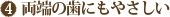 4.両端の歯にもやさしい